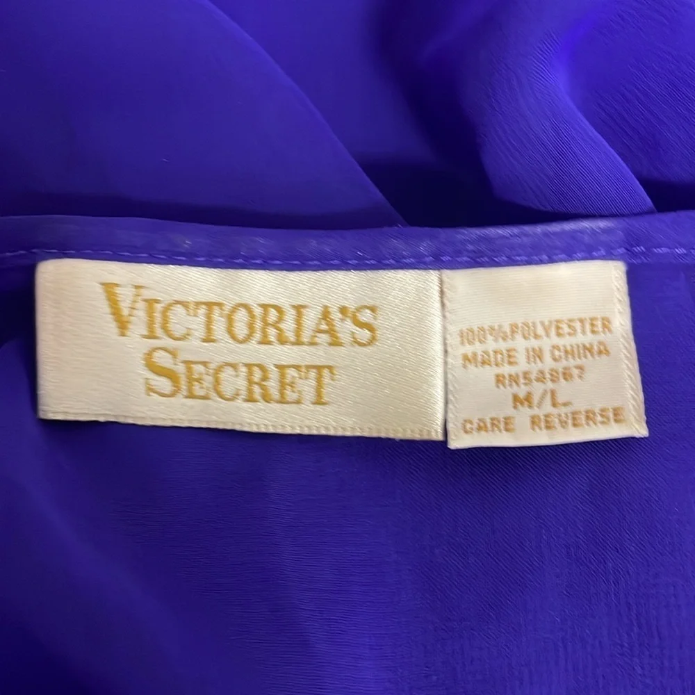 Victoria's Secret Sheer Sexy Lingerie Cover up long sleeve Ruffle Vintage 90s - Picture 5 of 5